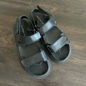 Madden Girl Black Velcro Strap Sandals